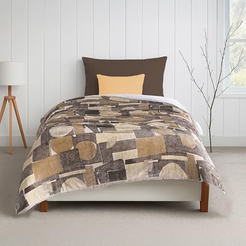 Image of MYTRIDENT Home Essential Flannel Printed Blanket for Winter Single Size (160 cm x 220 cm), 290 GSM, Willow