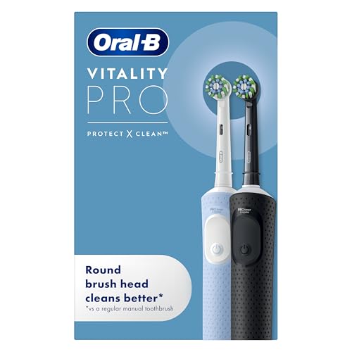 Oral-B Vitality Pro 2x Electric Toothbrushes For Adults, 2 Toothbrush Heads, 3 Brushing Modes...