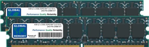 DIMM DDR2 ECC a 240 PIN 4 GB (2 x 2 GB) DDR2 667 MHz PC2-5300 240 Pin ECC DIMM (UDIMM) Memoria RAM Kit per Server/STAZIONI di Lavoro/SCHEDE Madri