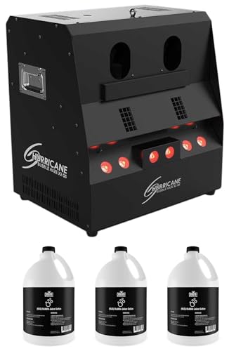 Audiosavings Bundle:(1) Chauvet DJ Hurricane Bubble Haze X2 Q6 RGB+UV LED DMX Bubble Hazer Machine Bundle with (3) Chauvet DJ BJG Gallon Bubble Fluid Juice 4 Hurricane Haze+Bubble Machines (Items 3)