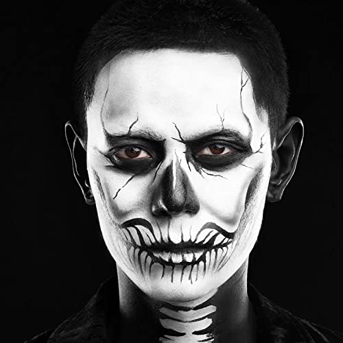 Meicoly Black Cream Face Body Paint,2.1Oz Water Soluble Non-Toxic Hypoallergenic,Smudge-Proof Liquid Full Body Paint, For Halloween Sfx Special Effects Cosplay Clown Makeup Fantasy,Black #TOP6