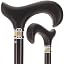 Black beechwood shaft, black leather wrapped handle