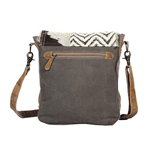 Myra Bag Rug & Patches Upcycled Canvas & Cowhide Shoulder Bag S-1370 #TOP3