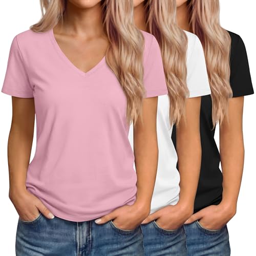 T-shirt femme col V ample Riyiper pour vos sorties décontractées et journées ensoleillées