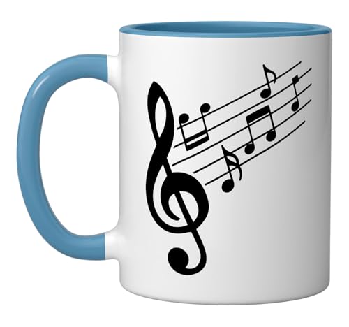 Taza de cerámica Music Clef con Notas azul/blanco miniatura 1