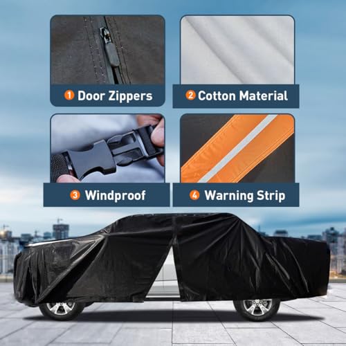 Image of 10 Layers Truck Cover Custom Fit for 2005-2026 Toyota Tacoma Nissan Frontier 5ft Ford F100 Ram 150 250, Full Exterior Car Cover Waterproof All Weather Snow Dust UV Protection, (Up to 215 inch)