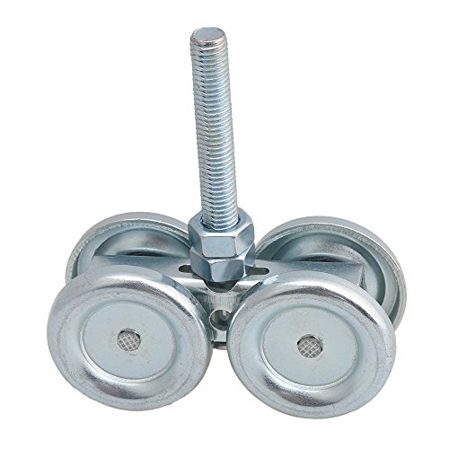 5.5cm Dia Silver Steel H3-2 Adjustable Rail Hanging Trolley Wheel with Nuts