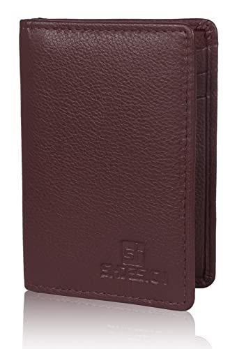 Image of SHDESIGN Chris Brown Bi fold Credit Debit /Card Holder Small Slim Minimalist Genuine Leather Wallet for Men /Women