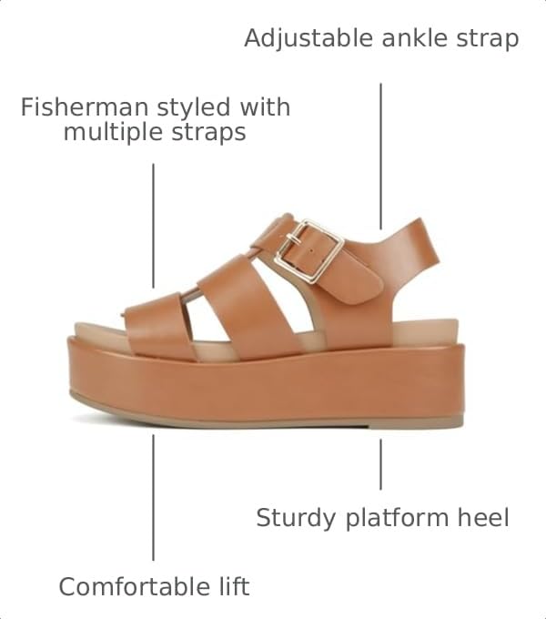 Image of Soda inchBossi ~ Women Round Toe Flatform Fisherman Wedge Sandals with Adjustable Buckle