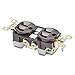 BRYANT BRY5362 Brown., 3-Wire, 20A, 2-Pole, Nylon Molded HOUSING, 125 VAC, 1-Phase, NEMA 5-20