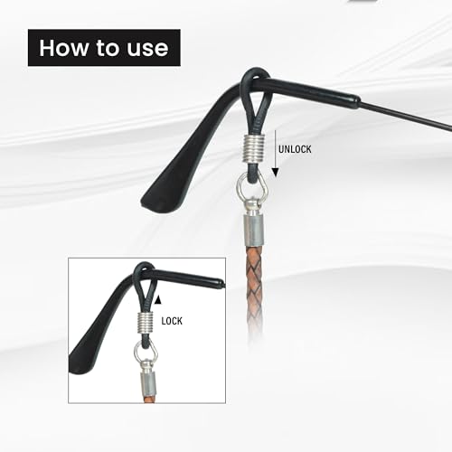 Image of GENIQUE Genuine Leather Glasses Strap, Eyeglass Chain,Eye Glasses holders around Neck, Sunglass Strap for Men