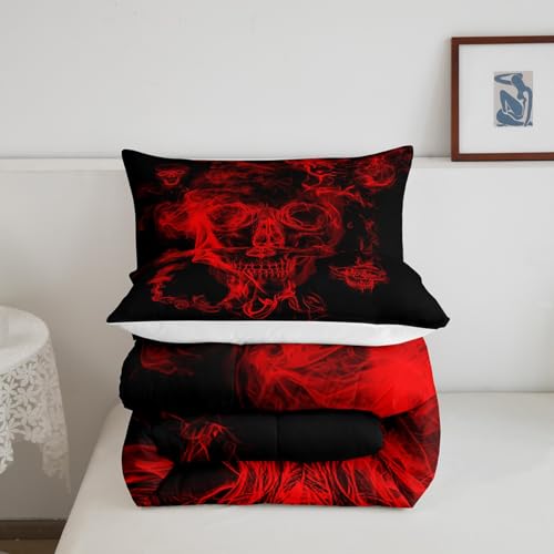 Image of Feelyou Skull Comforter Decor 3D Bedding Set Twin Size for Adults Teens