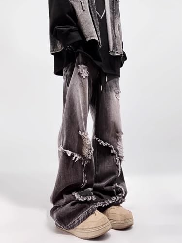 Men's American Retro Hip Hop Denim Jeans Zipper Straight Leg2