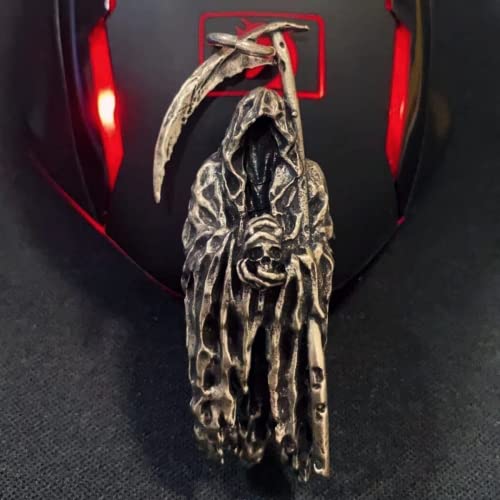 TAYASH Santa Muerte Necklace,Skull Necklace for Men,Metal Sickle Death God Pendant,Gothic Grim Reaper Scythe Skull Necklace,The Reapers Pendant Set,Punk for Boyfriend Male Jewelry Creativity Gift3