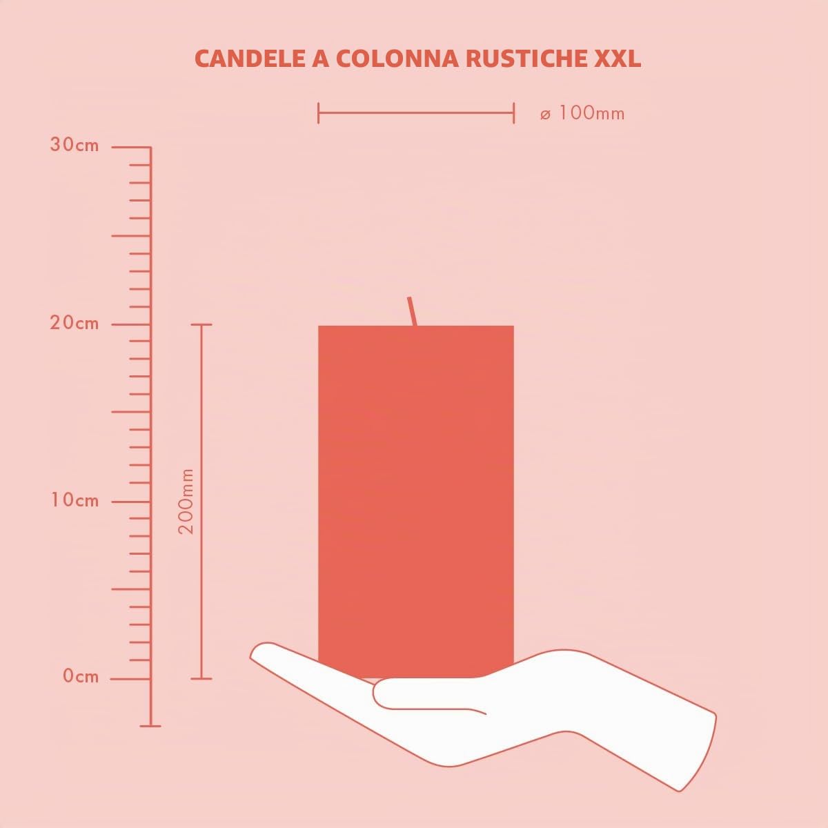 Bolsius Rustik Candela XXL – Verde – Set di 4 candele – Lunga durata di combustione 125 ore – non profumate – Include cera naturale vegana – senza olio di palma – 20 x 10 cm