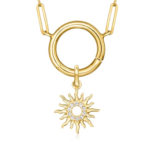 Pure Collection by Ross-Simons Diamond Sun Charm in 14kt Yellow Gold4