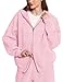 FAIABLE Mens Womens Double Zip Up Hoodie Oversized Acid Wash Hoodies Heavyweight Fleece Cotton Zipper Sweatshirt Vintage Y2k Full Zipup Jacket Couples Streetwear Pale Pink