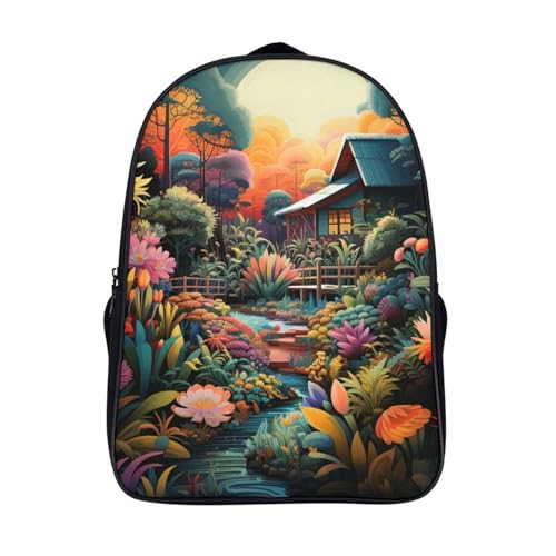 Mochila impermeable Jungle Hut con respaldo respirable para niños y adolescentes