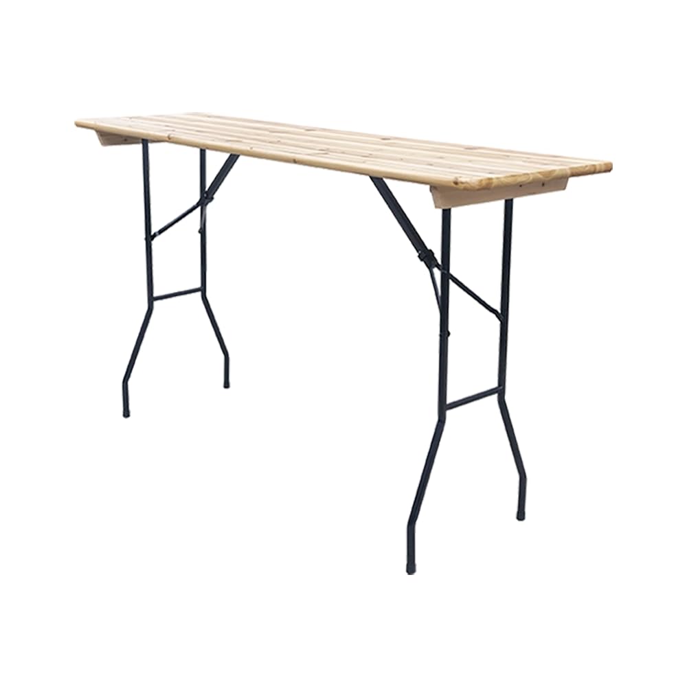 EME Mesa Plegable de cervecería de 200cm x 60cm x 113cm Tablero de Madera Pino de 24 mm de Grosor y Estructura de Acero - Mesa cervecera fácil Plegado y Transporte