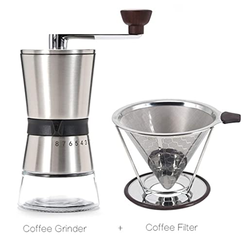 SXLCKJ 75g Kaffeemühle Manuelle Edelstahl Kaffeemühle Grobmahlung Keramik Mechanismus Coffe Mi (Crusher) – Bild 3