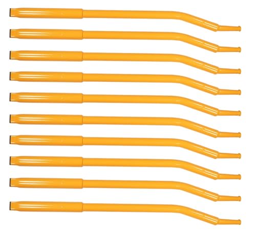 Image of Mytee Products (10 Pack) 34 inch Combination Winch Bar for Flatbed Trailer - Yellow Coated Steel Flatbed Winch Bar with Non-Slip Handle & Slip Resistant Tip for Secure Operation