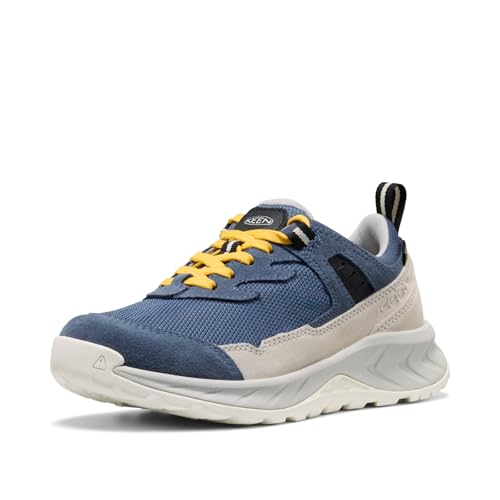 KEEN Unisex-Child Hightrail Low Height Durable Lightweight Breathable Waterproof Hiking Shoes, Vintage Indigo/Alloy, 4