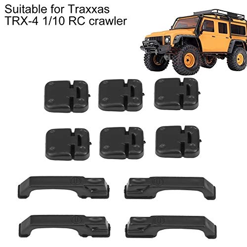 Dilwe RC Car Door Hinge & Handle, 1set Black Plastic Modern Style for 1/10 RC Crawler, As Shown in the Picture, One size fits all - Image 4