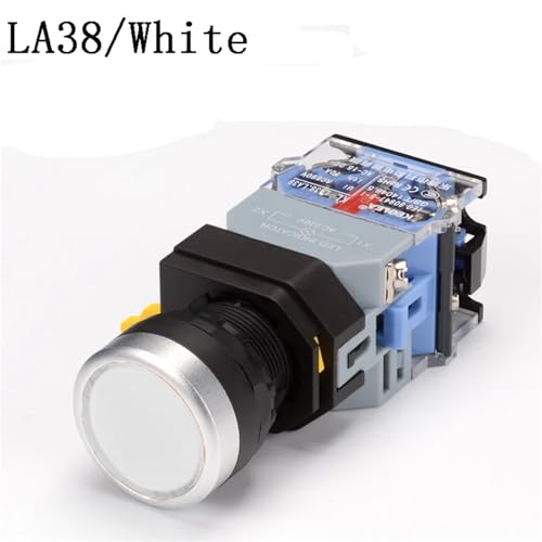 Interruptor de botón LA38 de 22mm con cabezal plano de color oro y voltaje de 24V 2