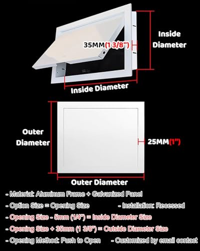 Panneau d'accès en aluminium laqué blanc avec fixations universelles - 6