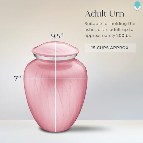 Image of Geturns - Adult Custom Butterfly Cremation Urns for Human Ashes I Pearl Light Pink Large Funeral Urn for Female and Male I 200 lbs