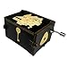 Youtang Music Box Engraved Wooden Gifts Mini Musical Box Play Dreaming for Birthday/Anniversary/Valentine's Day/Christmas (Hand Crank, Black)