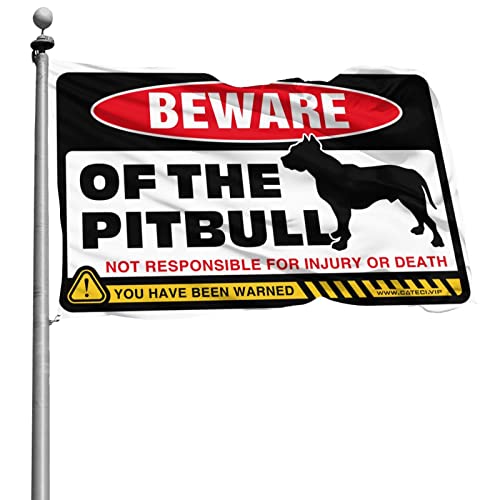 Grand drapeau pitbull rigolo de 152 x 244 cm résistant pour intérieur et extérieur