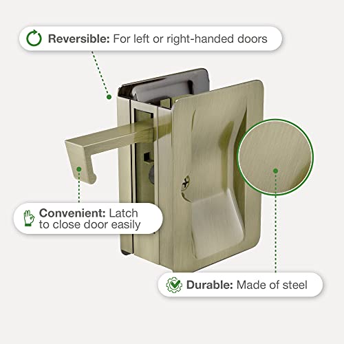 Image of Richelieu | Onward Privacy Pocket Door Pull, Rectangular, Antique Brass