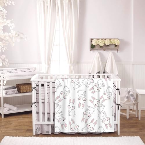 Image of Bunny Blanket 30 inchx40 inch - Ultra Soft Flannel Fleece Baby Blanket for Newborns Infants, Crib Blanket & Stroller Cover, Lightweight Swaddle Blanket for Boys Girls, Nursery Decor