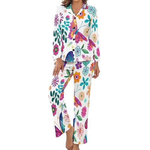 Pyjama femme chic bohême ensemble 2 pièces taille élastique grand
