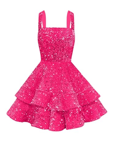 Short Homecoming Dresses for Teens Scoop Neck Sequin Spaghetti Straps Sweet 16 Photo Prom Cocktail Dress