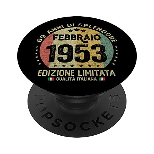 Vintage febrero 1953 mujer hombre regalo 69 años cumpleaños PopSockets PopGrip Intercambiable