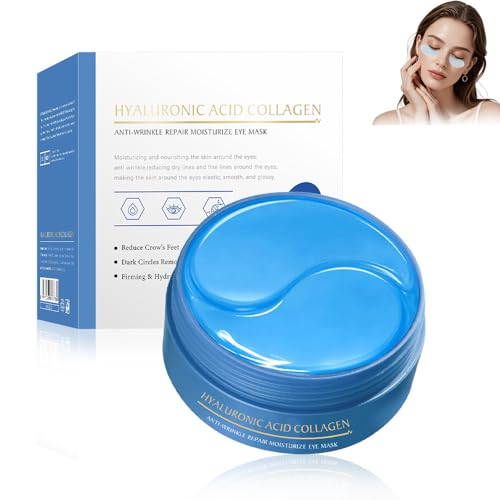 60 almohadillas para los ojos, parches para los ojos, contra ojeras, bolsas, con humedad refrescante, reduce las arrugas y la hinchazón, ojos cansados