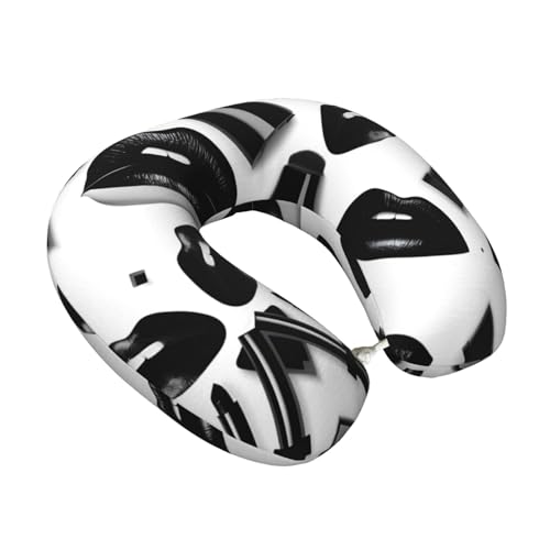Almohada de viaje de espuma viscoelástica negra miniatura 2