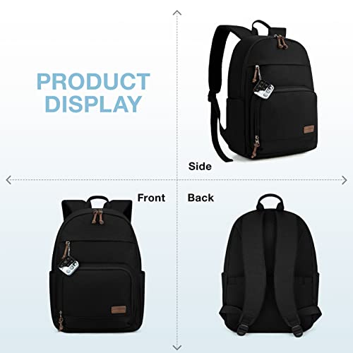 Mommore School Backpack For Boys Girls 6-8 Years Old Lightweight Kids Bookbags Casual Daypack With Luggage Strap, Black #TOP6