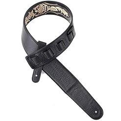 Onyx KH-02-BLK Sangle de guitare rembourrée en cuir sculpté à la main avec outils traditionnels Western Walker… - Les Beatles, Paul McCartney, John Lennon, RIngo Starr, George Harrison Onyx KH-02-BLK Sangle de guitare rembourrée en cuir sculpté à la main avec outils traditionnels Western Walker… – Image 5