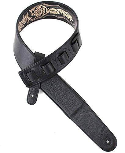 Onyx KH-02-BLK Sangle de guitare rembourrée en cuir sculpté à la main avec outils traditionnels Western Walker… - Les Beatles, Paul McCartney, John Lennon, RIngo Starr, George Harrison Onyx KH-02-BLK Sangle de guitare rembourrée en cuir sculpté à la main avec outils traditionnels Western Walker… – Image 6