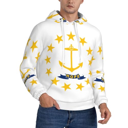Sweat à capuche Rhode Island pour homme avec cordon de serrage et manches longues