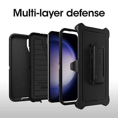 OtterBox Galaxy S23+ (Only) - Defender Series Case - Black, Rugged & Durable - with Port Protection - Includes Holster Clip Kickstand - Microbial Defense Protection - Non-Retail Packaging - image 5