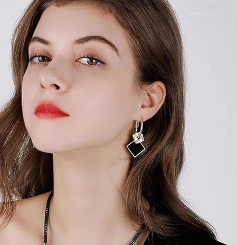 Black Gold Earrings For Women Gold Lightweight Statement Dangle Earrings For Women Trendy4