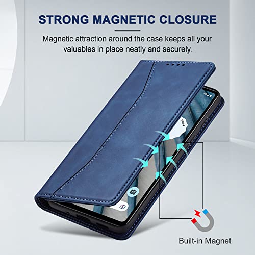 Image of Jasonyu Flip Wallet Case for Google Pixel 7A,Blue