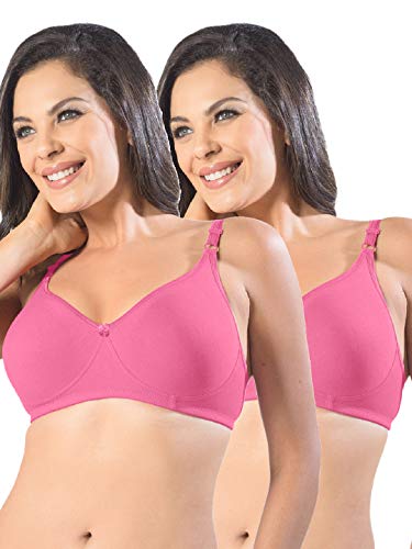 Image of SONARI Womens Non Padded Cotton Spandex Bra | Wire Free, Medium Coverage, Essential Bra | Adjustable Straps, Hook and Eye Closure and Wide Square Back Design for Everyday Comfort -D14