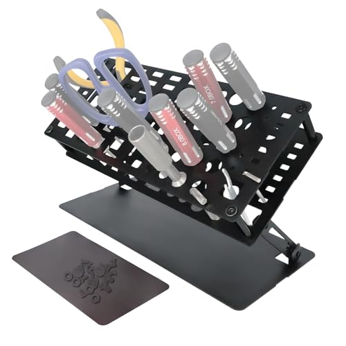 Craznick Organizador de Destornilladores - Soporte de Escritorio con 72 Agujeros y Altura Ajustable para Herramientas de Reparación RC