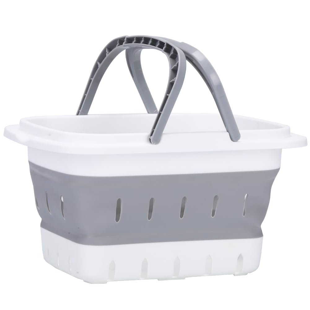 LAIGOO Foldable Shower Caddy Basket with Handles Portable Basket Cleaning Tote Space Saving Storage Container for Cleaning Supplies