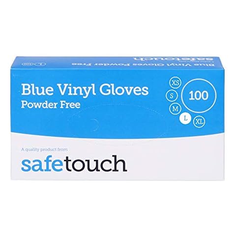 Safetouch Vinyl Examination Powder Free Gloves Large Blue 100 units Cover